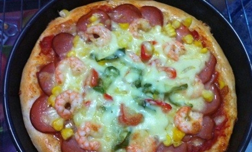 鮮蝦玉米火腿披薩
